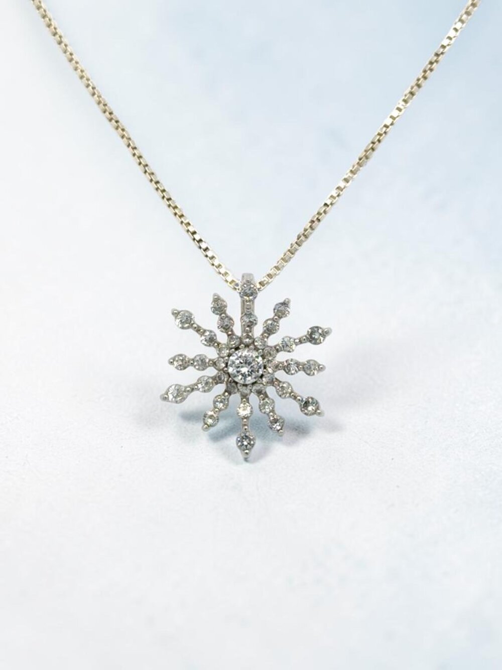 Stauer Diamond Aura Snowflake Pendant in 925 Sterling Silver